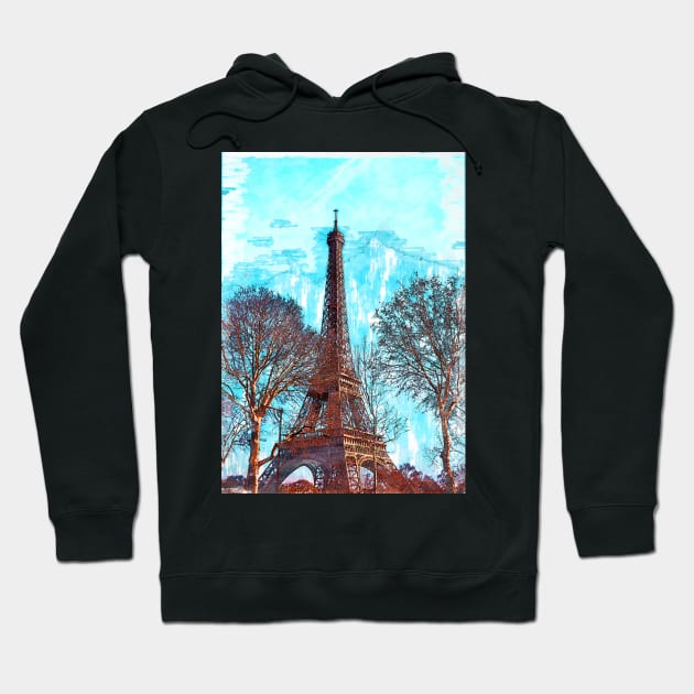 Eiffel Tower Paris City. For Eiffel Tower & Paris Lovers. Hoodie by ColortrixArt